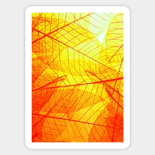 Sunset Leaf Gold and Red Sticker